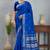 Royal blue art silk saree with silver zari detailing