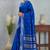 Royal blue art silk saree with silver zari detailing