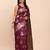 Purple banarasi silk blend saree with zari weaving border and pallu