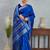 Royal blue art silk saree with silver zari detailing
