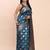 Sea green banarasi silk blend saree with zari weaving border and pallu