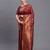 Maroon banarasi silk blend saree with copper zari woven pallu
