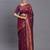 Purple banarasi silk blend saree with copper zari woven pallu