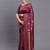 Purple banarasi silk blend saree with copper zari woven pallu