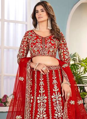 red Designer Wedding Lehenga Choli 1
