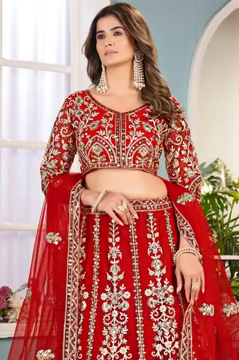 red Designer Wedding Lehenga Choli