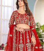 red Designer Wedding Lehenga Choli