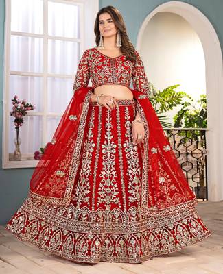 red Designer Wedding Lehenga Choli 3