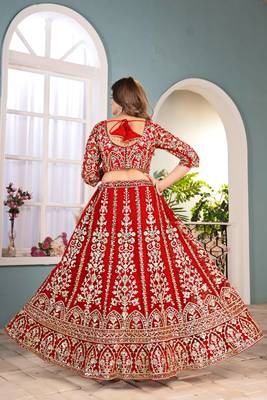 red Designer Wedding Lehenga Choli 4