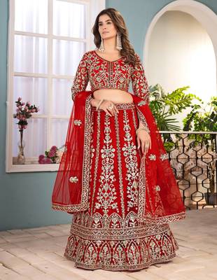 red Designer Wedding Lehenga Choli 5