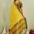 Classic yellow art silk saree with olive green border