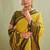 Classic yellow art silk saree with olive green border