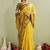 Classic yellow art silk saree with olive green border