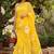 Fulari yellow floral painted saree
