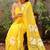 Fulari yellow floral painted saree
