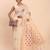 off white linen cotton saree with woven pallu butta work and tassels