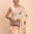 off white linen cotton saree with woven pallu butta work and tassels