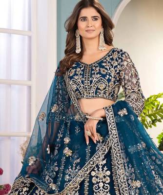 blue Designer Wedding Lehenga Choli 2