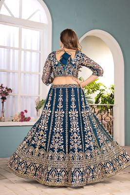 blue Designer Wedding Lehenga Choli 3