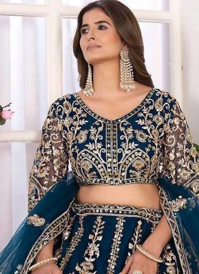 blue Designer Wedding Lehenga Choli 5