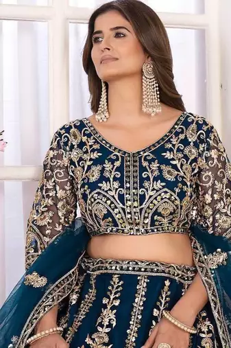 blue Designer Wedding Lehenga Choli