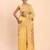 yellow linen cotton saree with woven pallu butta work and tassels