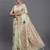 light green linen cotton saree with woven pallu butta work and tassels