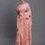 light pink linen cotton saree with woven pallu butta work and tassels