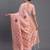light pink linen cotton saree with woven pallu butta work and tassels