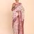 cream linen cotton saree with purple pallu and contrast blouse piece