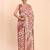 cream linen cotton saree with maroon pallu and contrast blouse piece