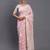 cream linen cotton saree with light pink pallu and contrast blouse piece