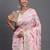 cream linen cotton saree with light pink pallu and contrast blouse piece