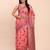 peach linen cotton patola saree with blouse piece