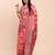 peach linen cotton patola saree with blouse piece