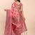 peach linen cotton patola saree with blouse piece