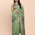 light green linen cotton patola saree with blouse piece