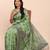 light green linen cotton patola saree with blouse piece