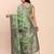 light green linen cotton patola saree with blouse piece