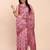 pink linen cotton patola saree with blouse piece