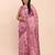 pink linen cotton patola saree with blouse piece