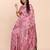 pink linen cotton patola saree with blouse piece