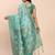 sea green linen cotton patola saree with blouse piece