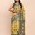 yellow linen cotton patola saree with blouse piece