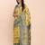 yellow linen cotton patola saree with blouse piece