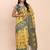 yellow linen cotton patola saree with blouse piece