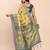 yellow linen cotton patola saree with blouse piece