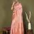 peach cotton saree with golden zari work