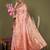 peach cotton saree with golden zari work