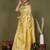 yellow cotton saree with golden zari work